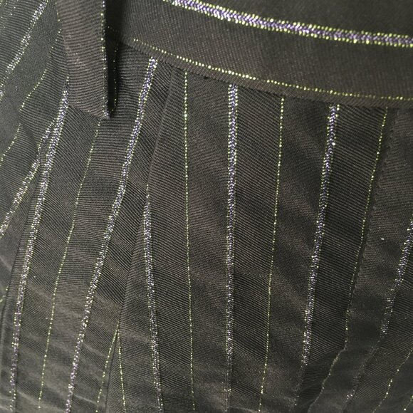 Marc Jacobs Black Wide Leg Pants 4 2 0 XS Barrel High Rise Striped Pleated - Picture 8 of 14